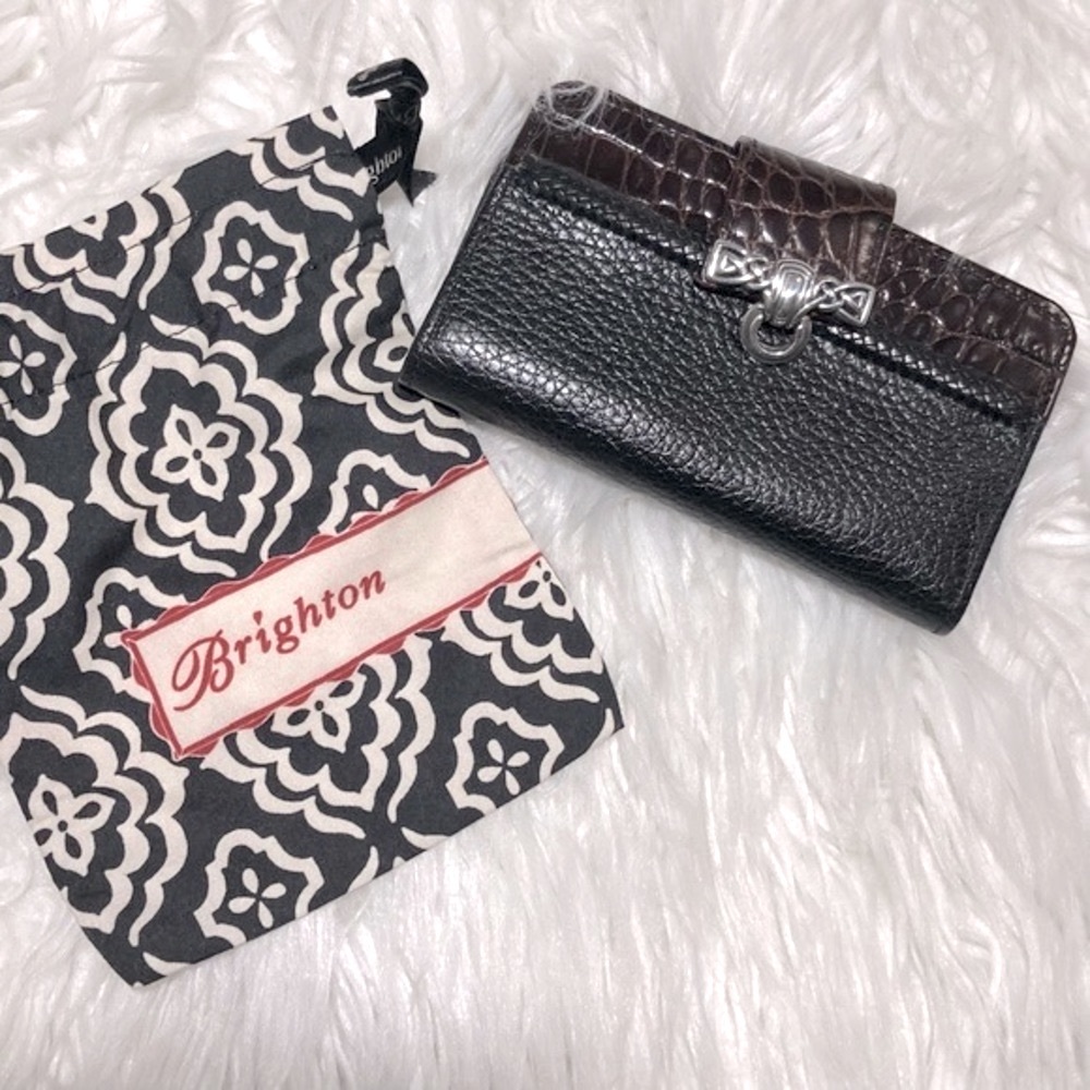 small Brighton pebbled and embossed croc wallet-classic and compact!